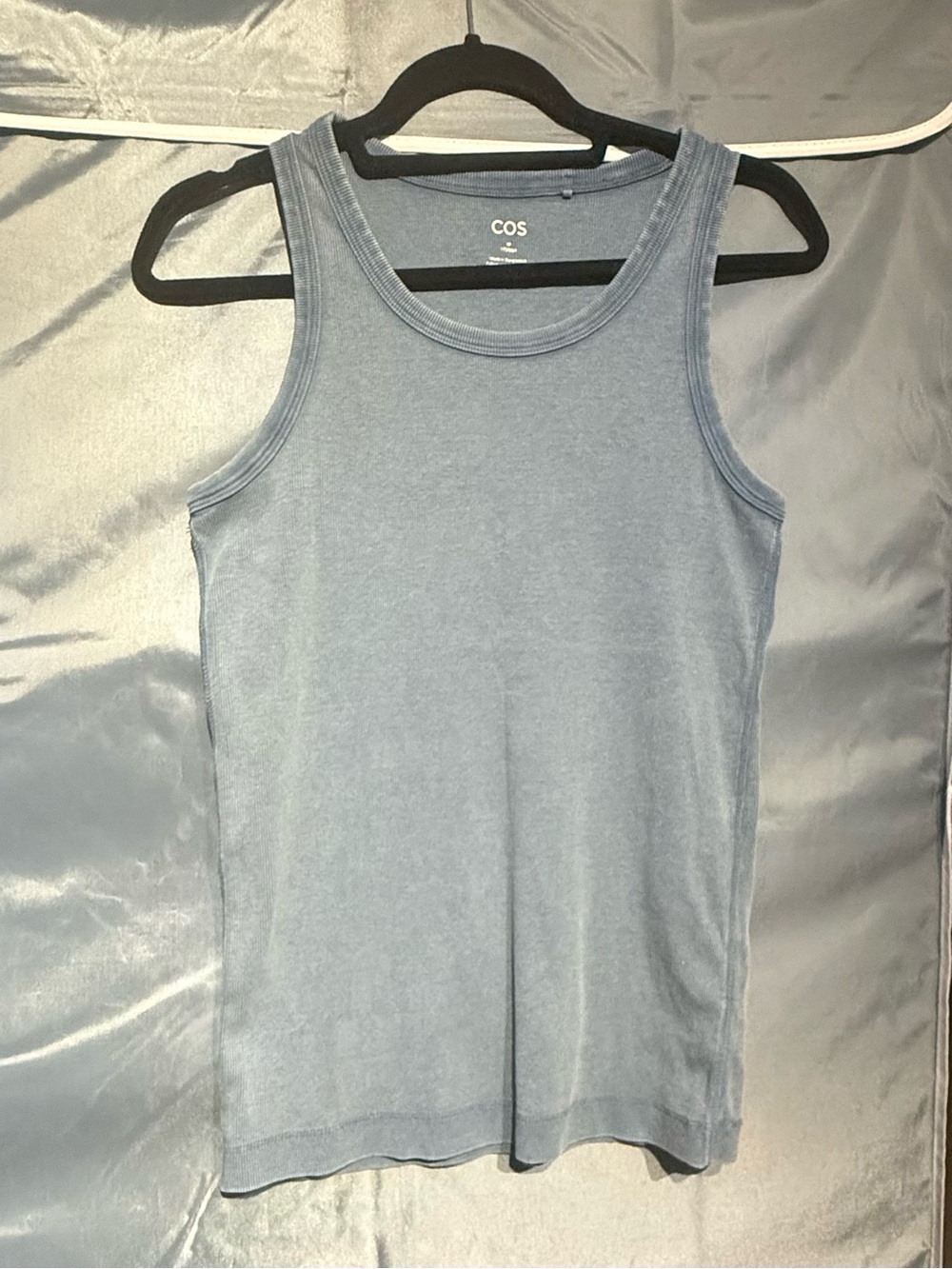COS Women's Ribbed Tank Top  Blue size M